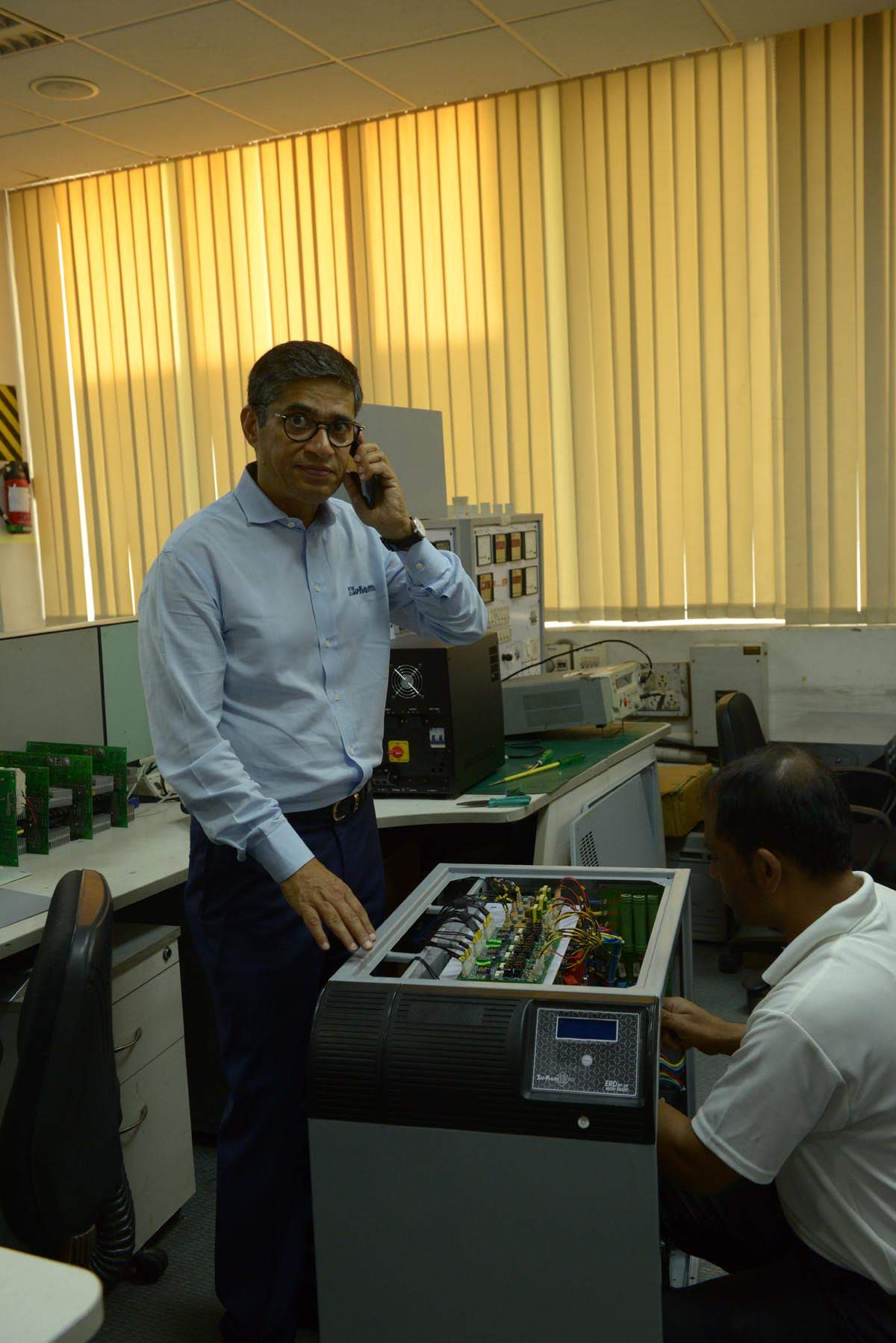 Kunwer Sachdev with a 3-phase Solar PCU