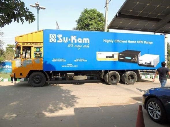 Su-Kam branding on trucks across India