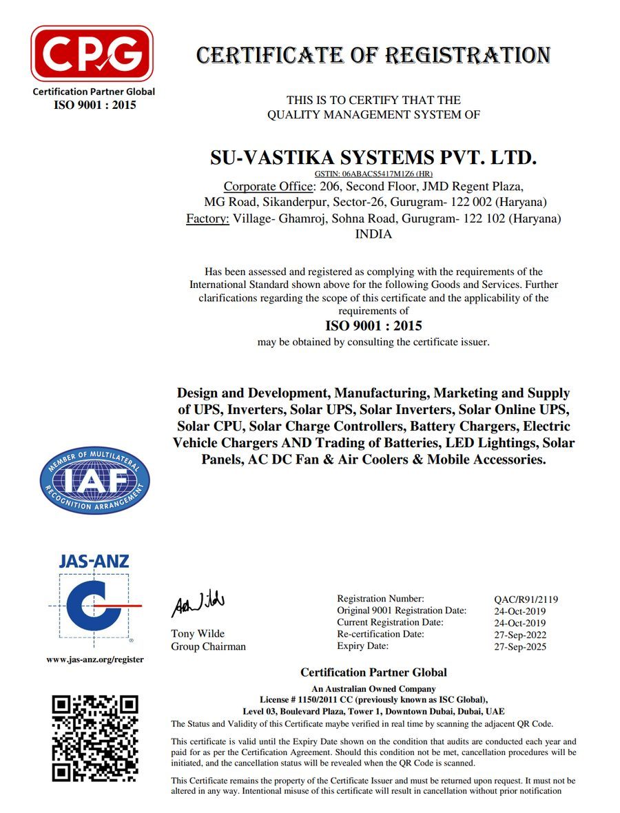 Su-vastika Inbuilt Lithium UPS Mobile App